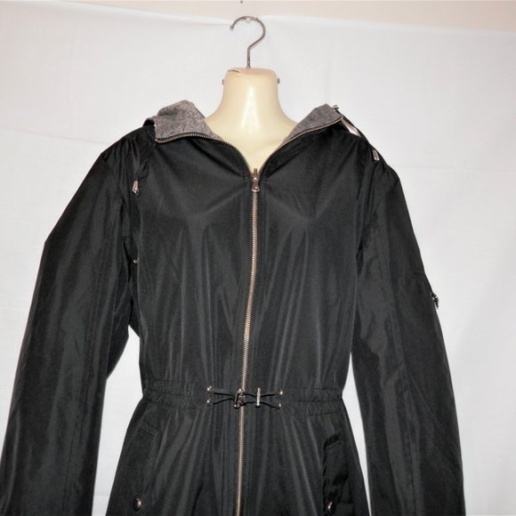 Reversible Dressbarn XL Parka Jacket Black Gray - Picture 7 of 10